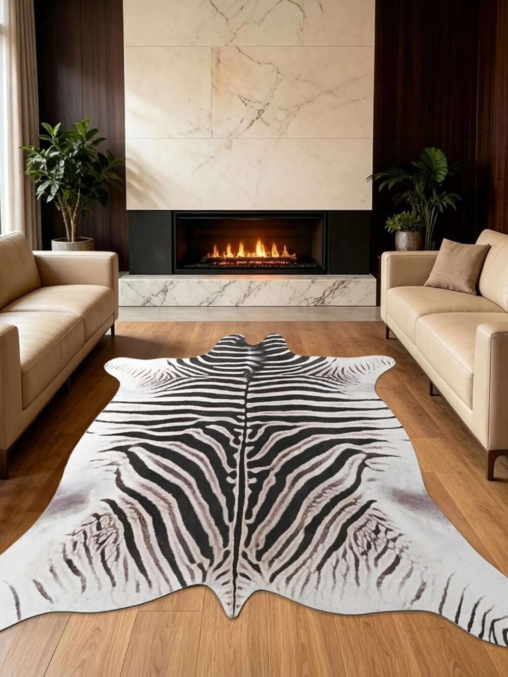 Faux Zebra Cowhide Rug 6.2*7ft - Picture 6 of 8